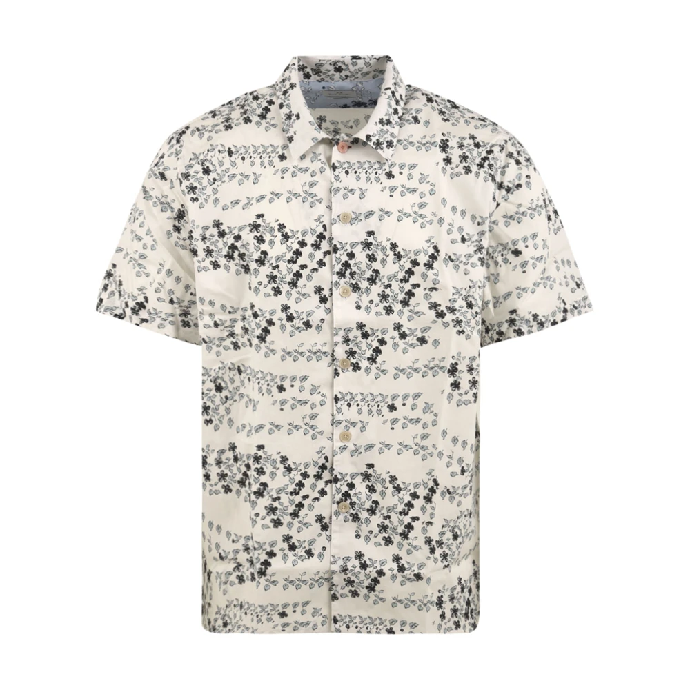 Paul Smith Mannelijk Wit Overhemden Heren, S, Katoen, Casual Fit Bloemenshirt