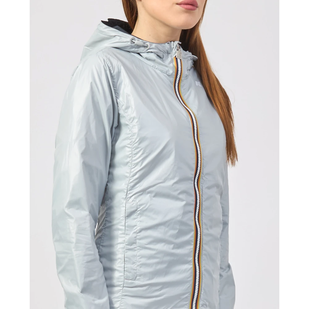 K-way Blauwe Omkeerbare Slim Fit Jas Lily Blue Dames