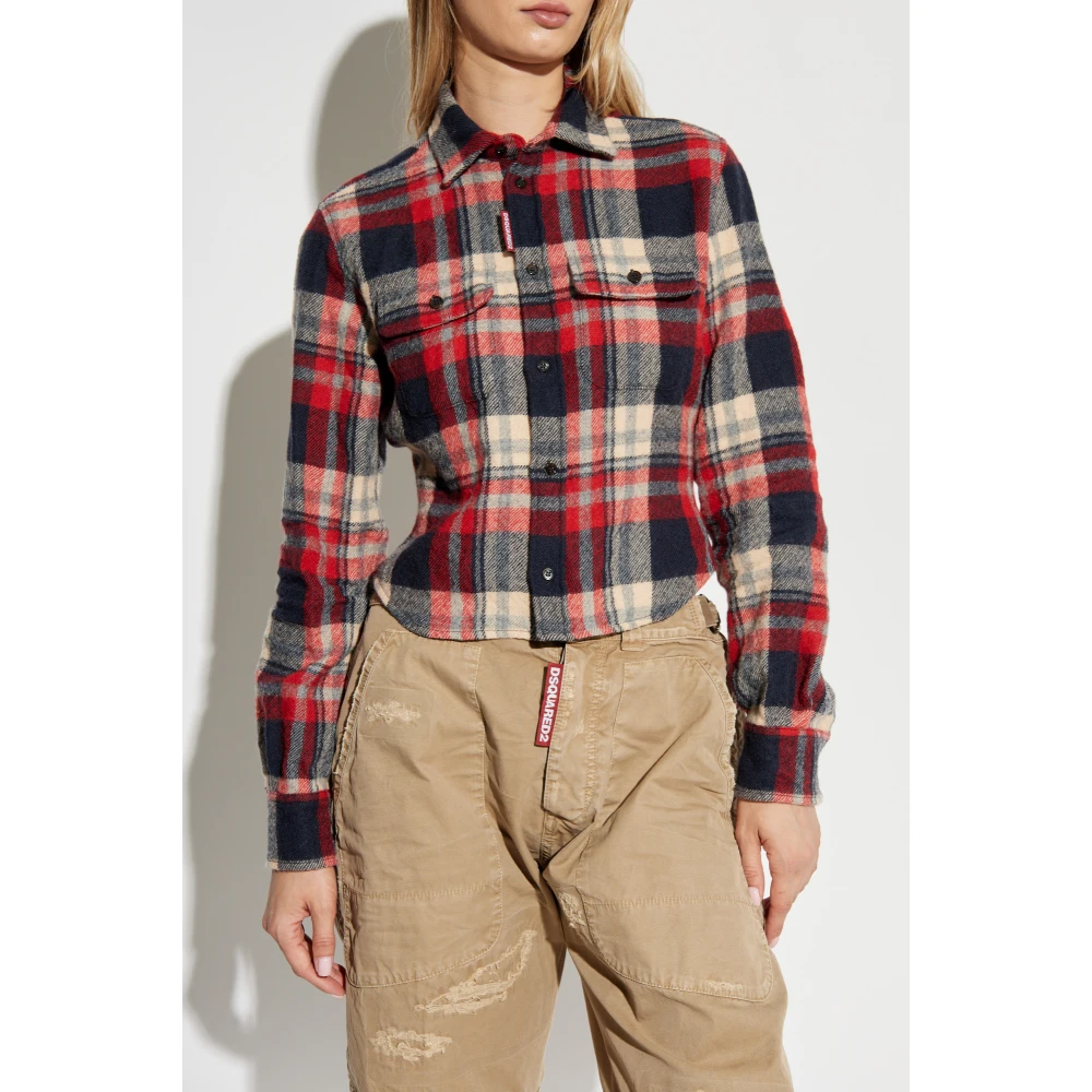 Dsquared2 Geruite overhemd Red Dames