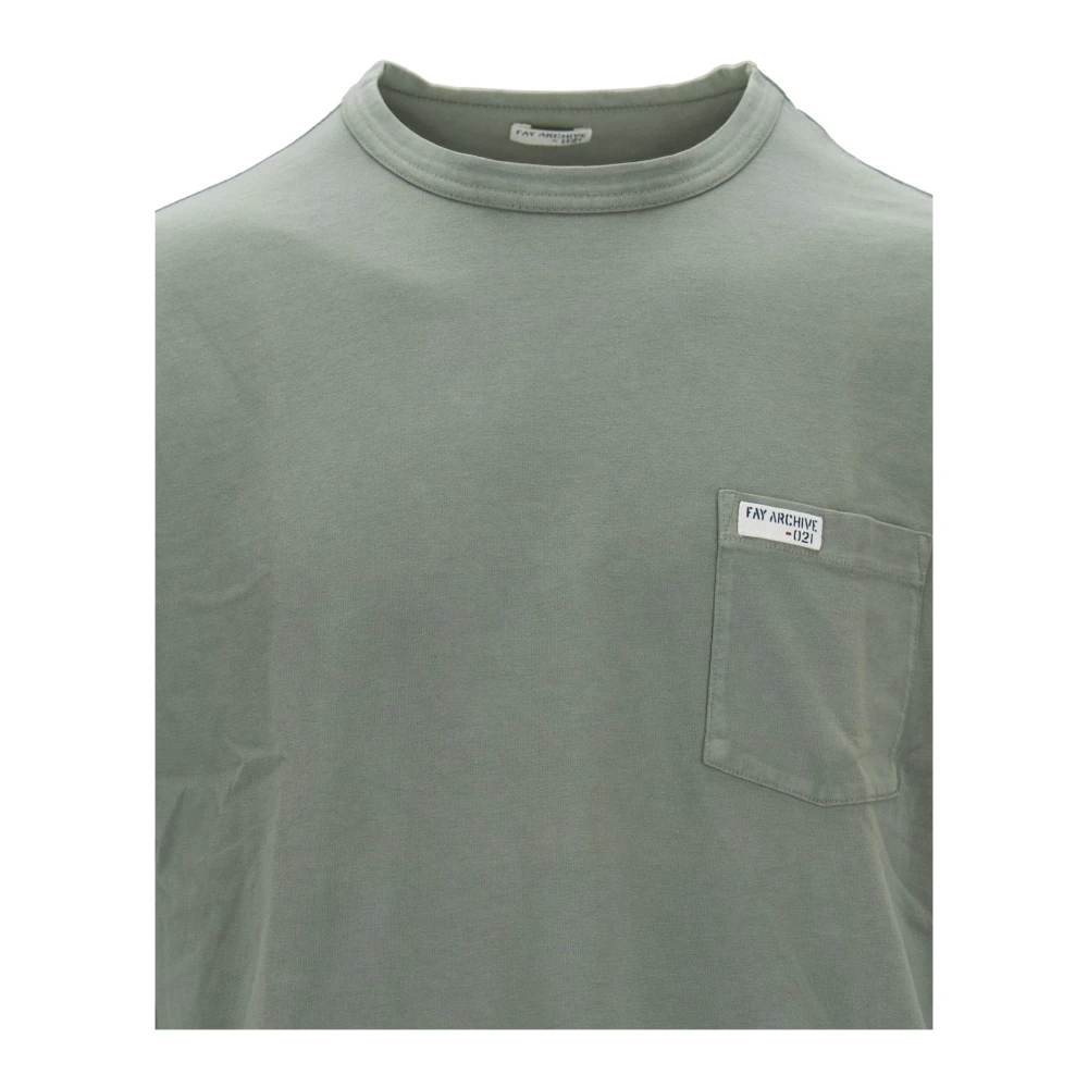 Fay Heren Slip-On T-shirt met zak Green Heren