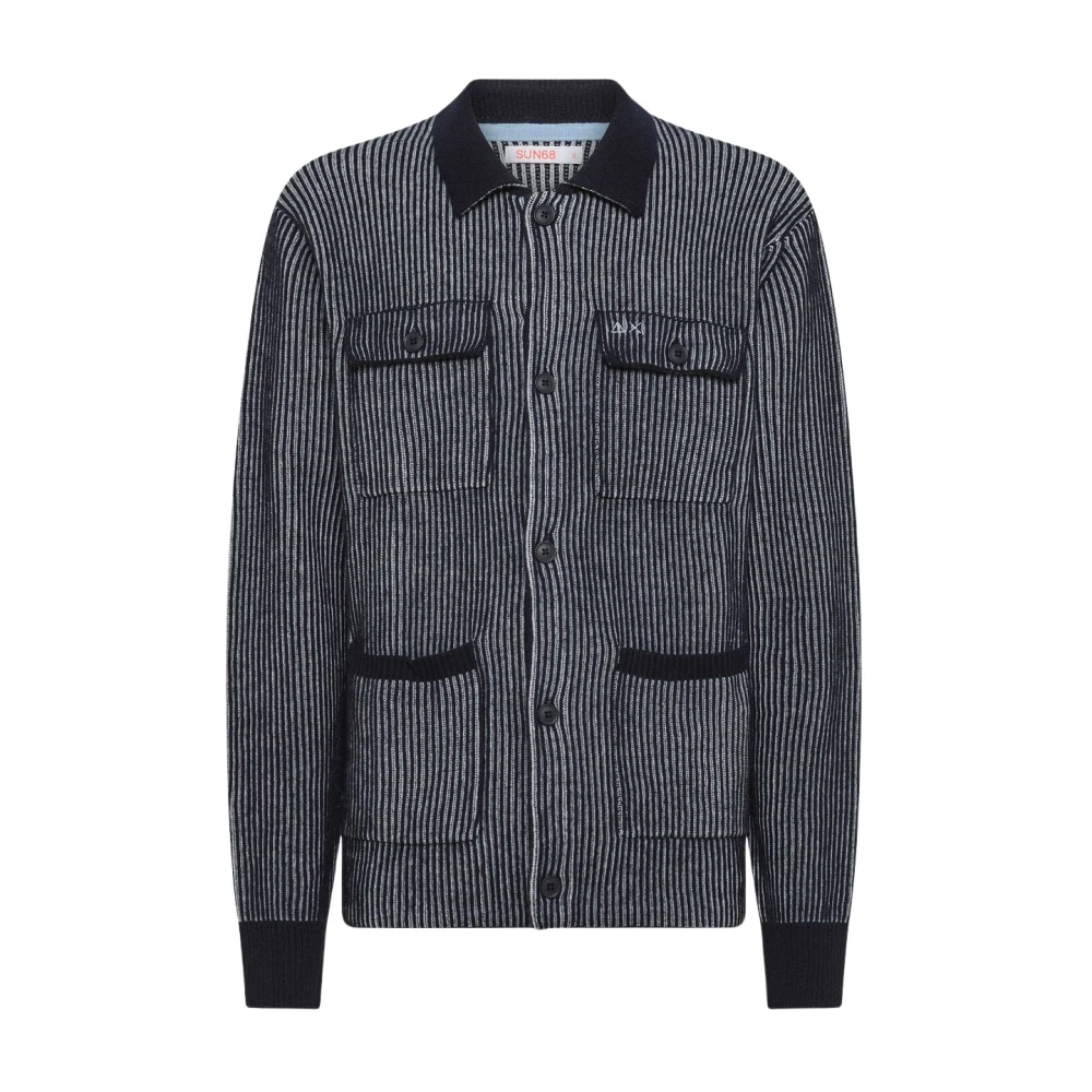 Sun68 Stijlvolle Gebreide Top Blue Heren