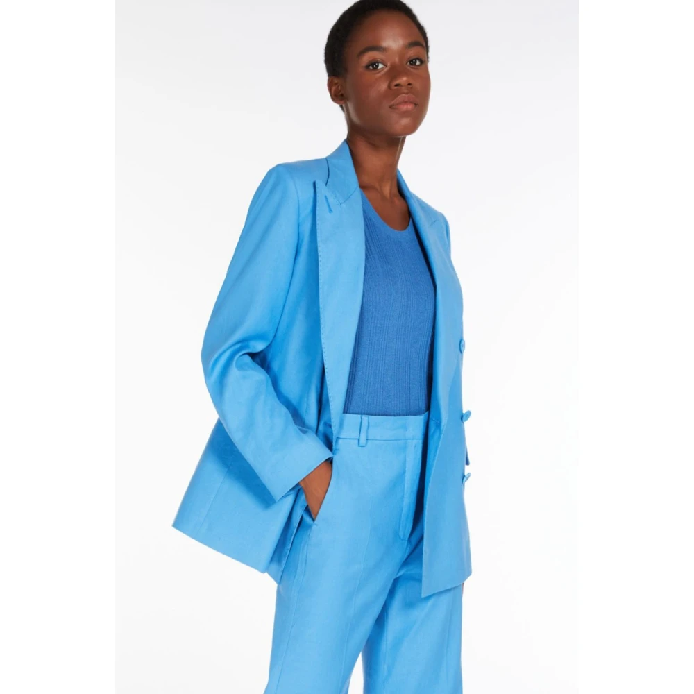 Max Mara Weekend Yarden Jas Lichtblauw Blue Dames