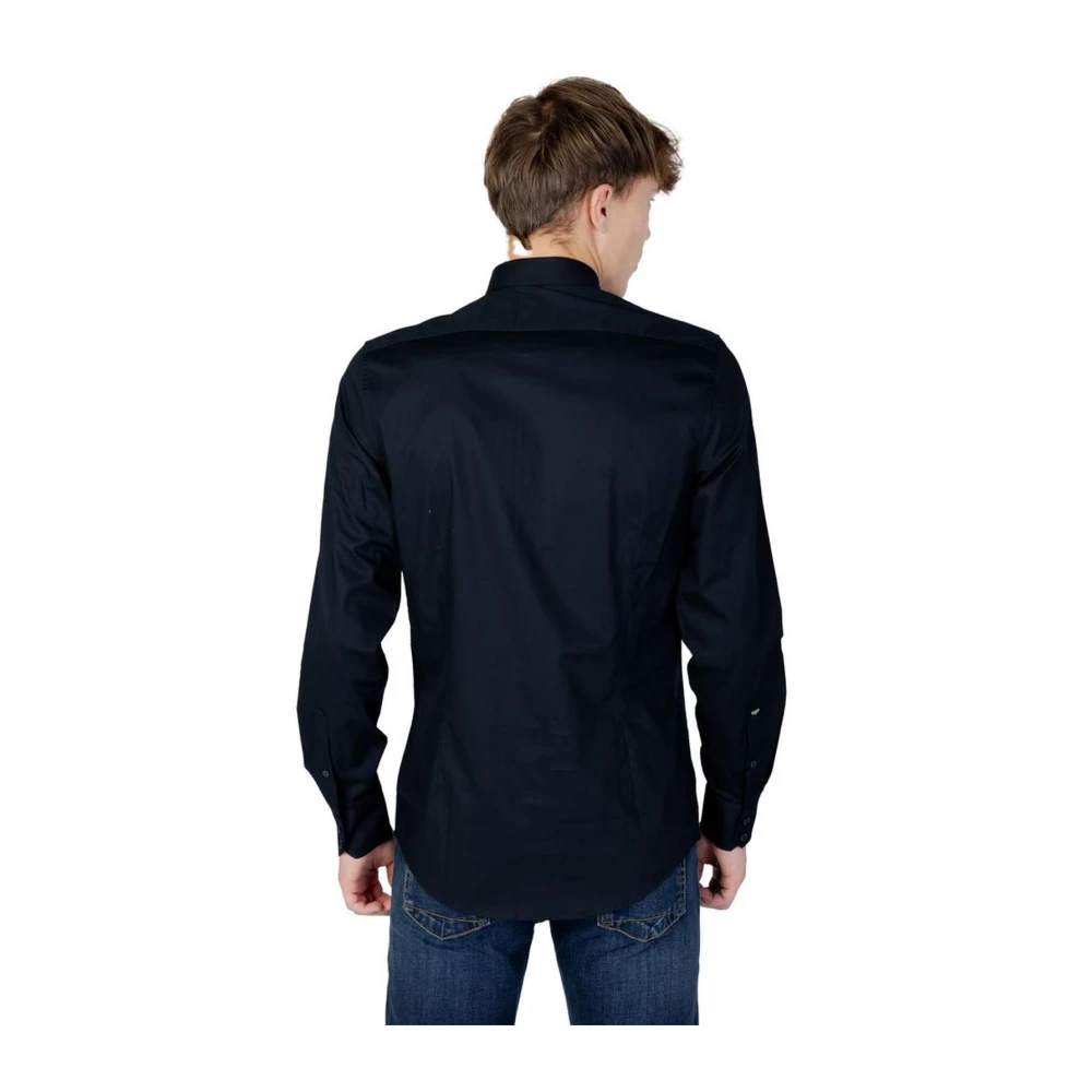 Antony Morato Blauw Katoenen Overhemd Lange Mouw Blue Heren