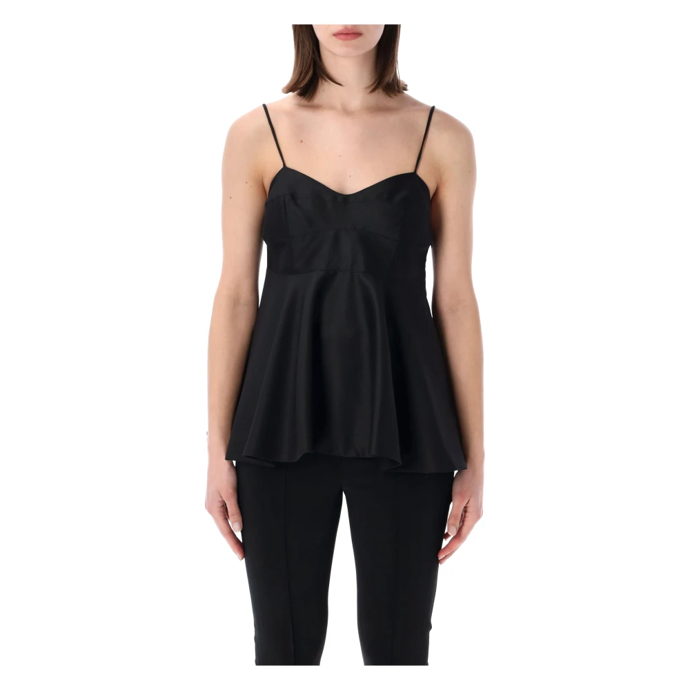 Róhe Women's Black Sleeveless Tops, S, Bustier Top