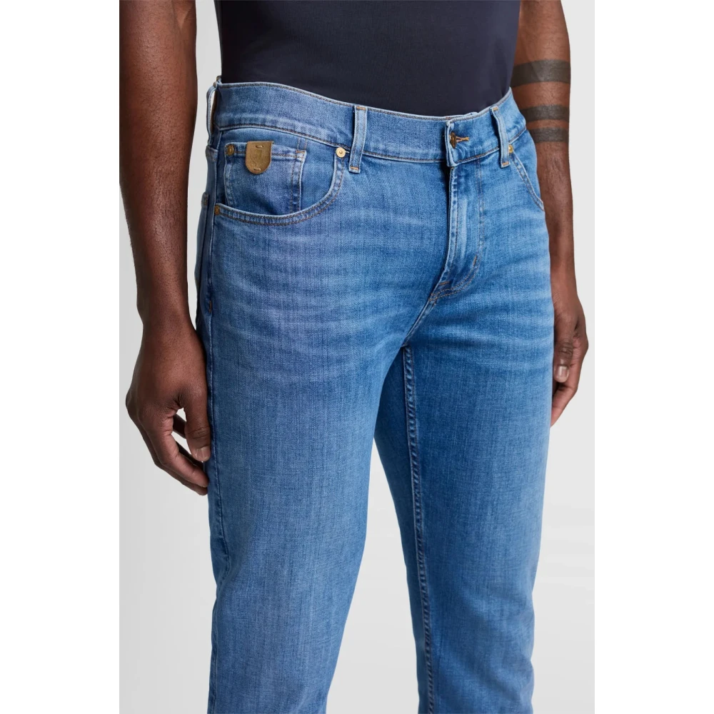 7 For All Mankind Slim Fit Jeans Donkerblauw Blue Heren