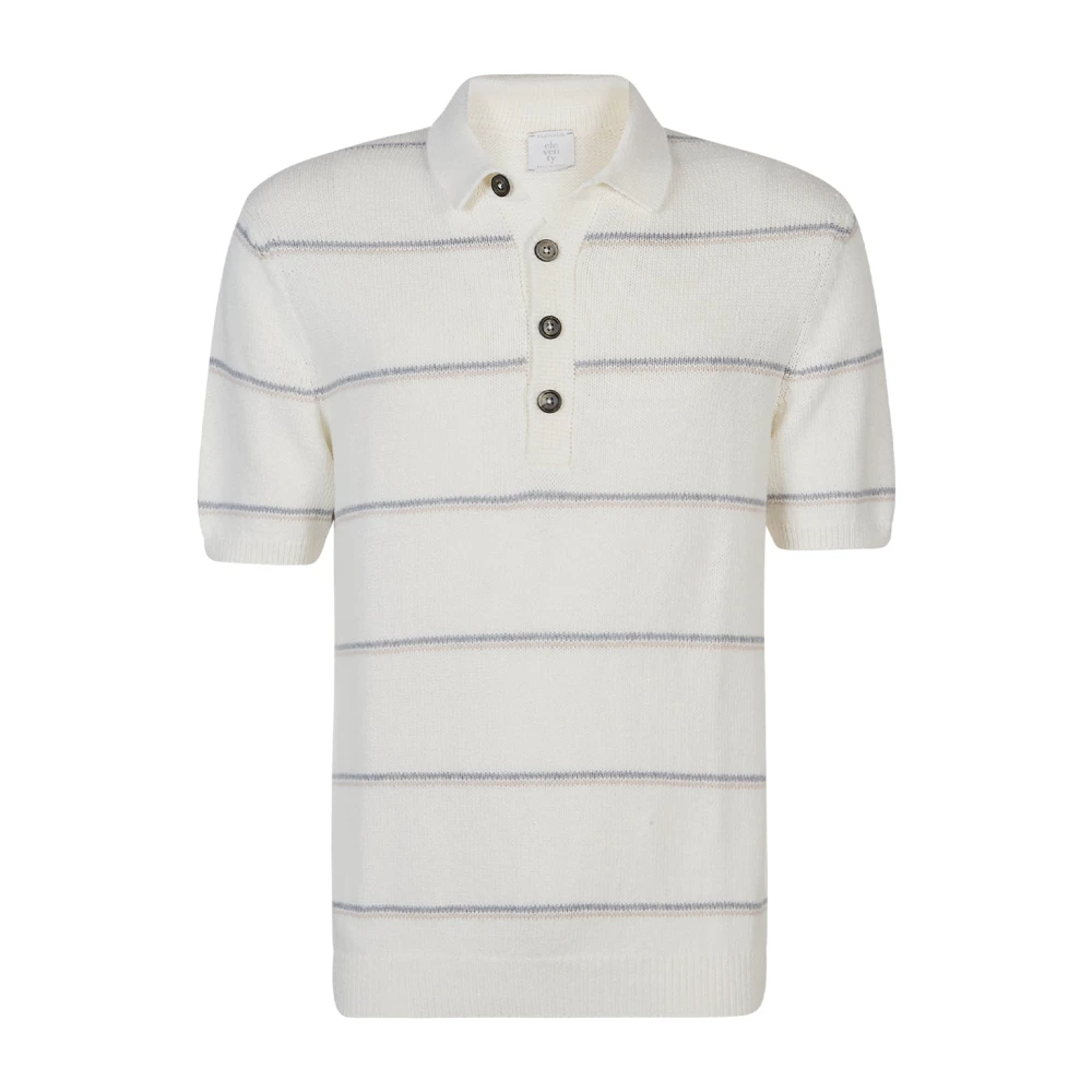 Eleventy Uomo Bianco - Polo In Maglia Cotone Seta - Knitwear - S