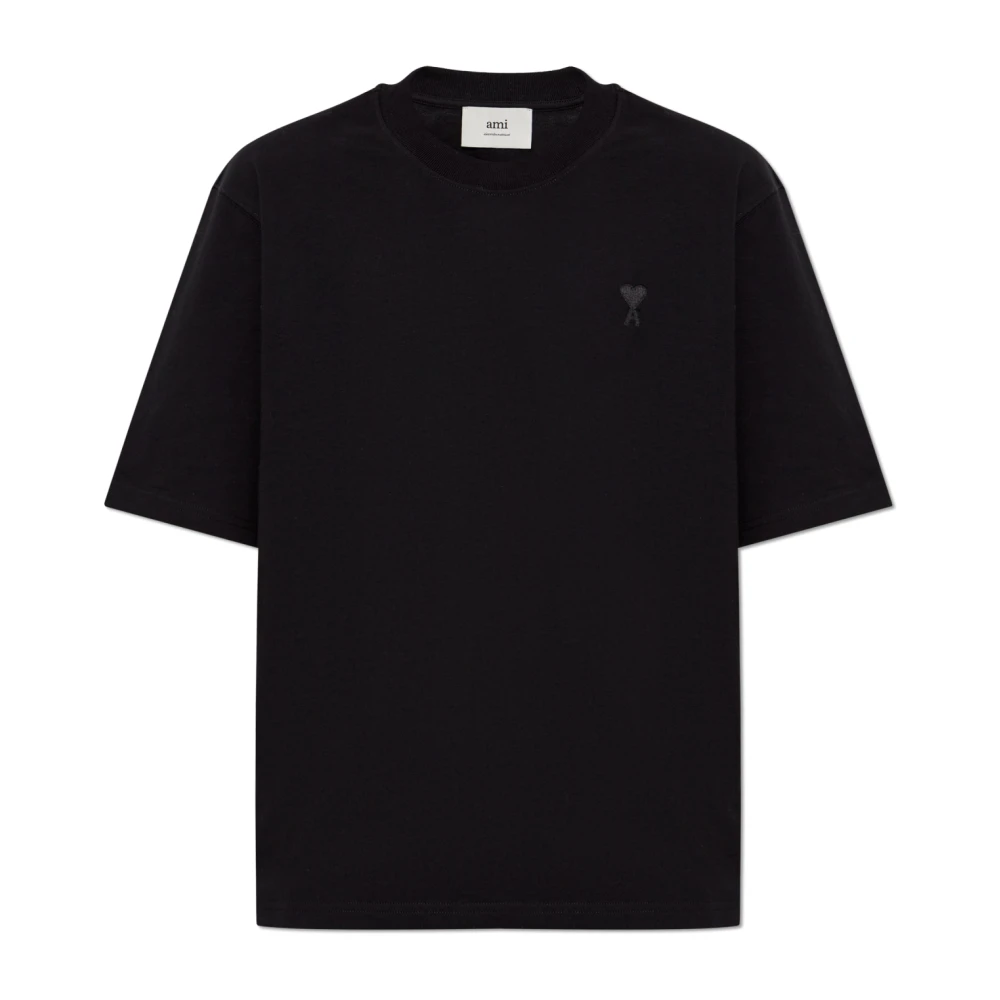 Ami Paris T-shirt med logotyp Black, Dam