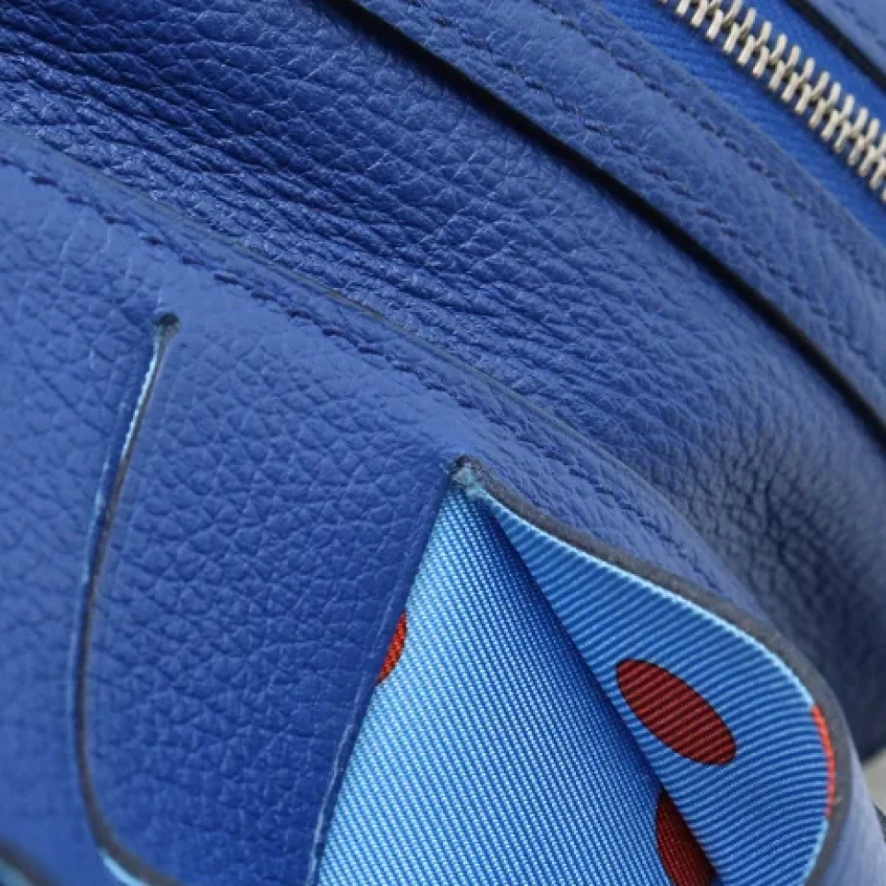 Hermès Vintage Pre-owned Leather wallets Blue Dames