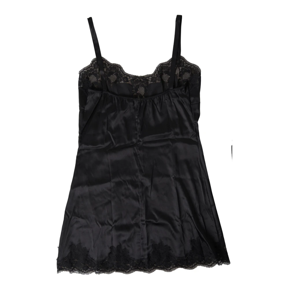 Dolce & Gabbana Zwarte Kant Zijden Camisole Top Black Dames