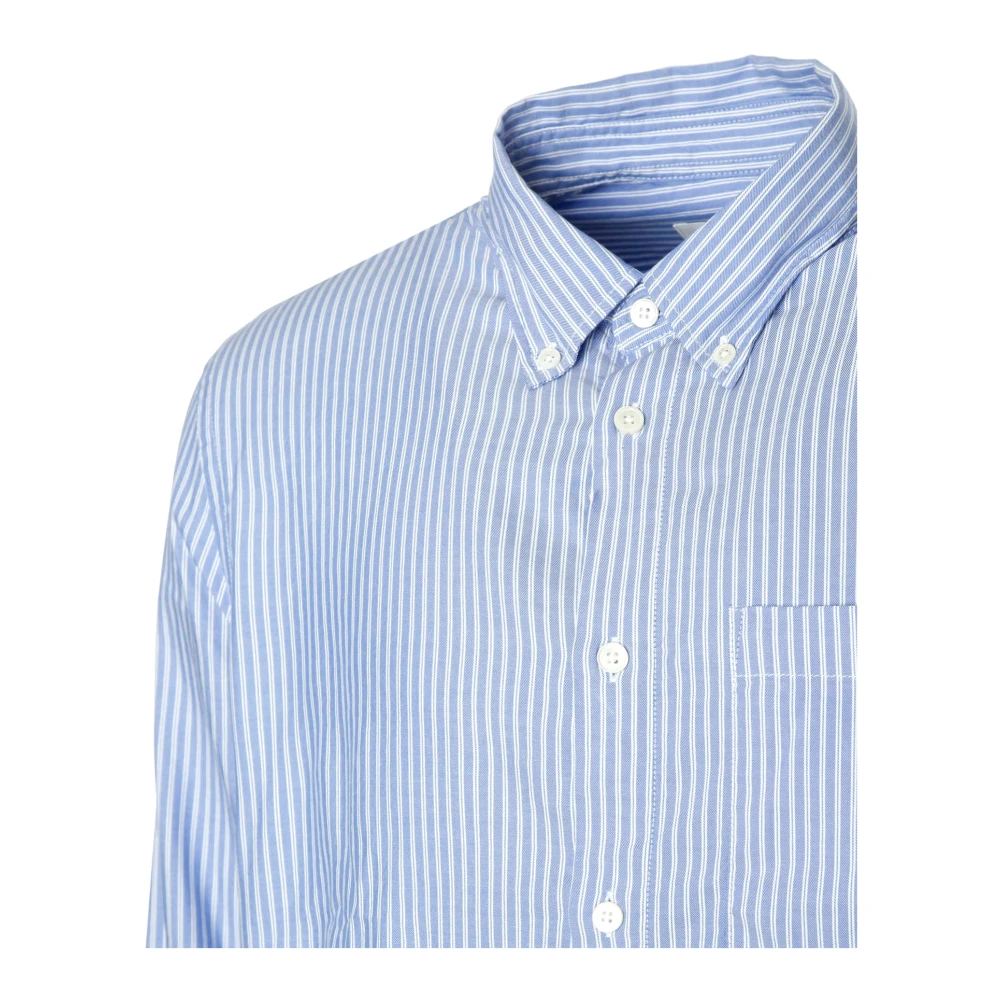 Nn07 Arne Gestreept Overhemd met Button-Down Kraag Blue Heren
