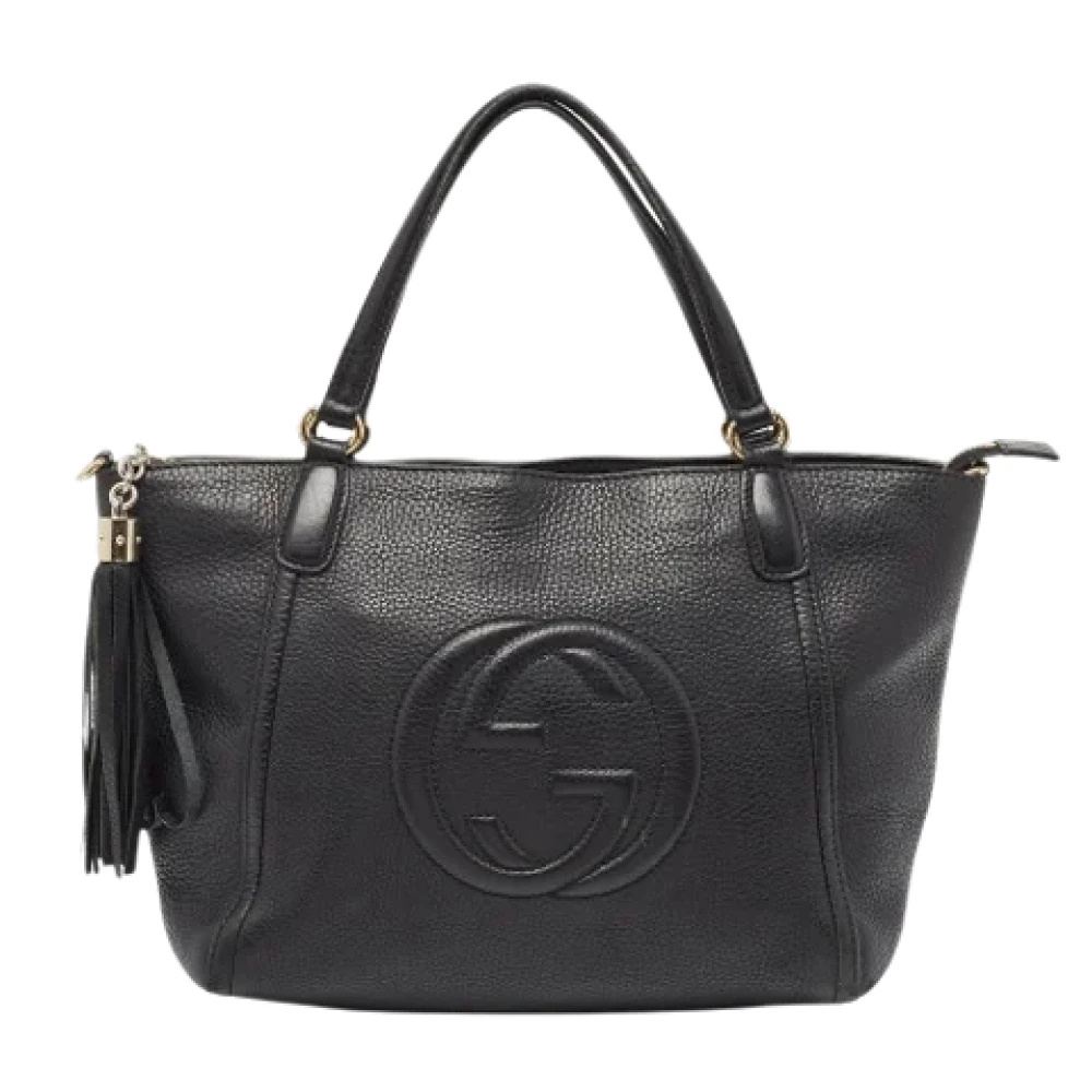 Gucci Vintage Pre-owned Leather totes Black Dames