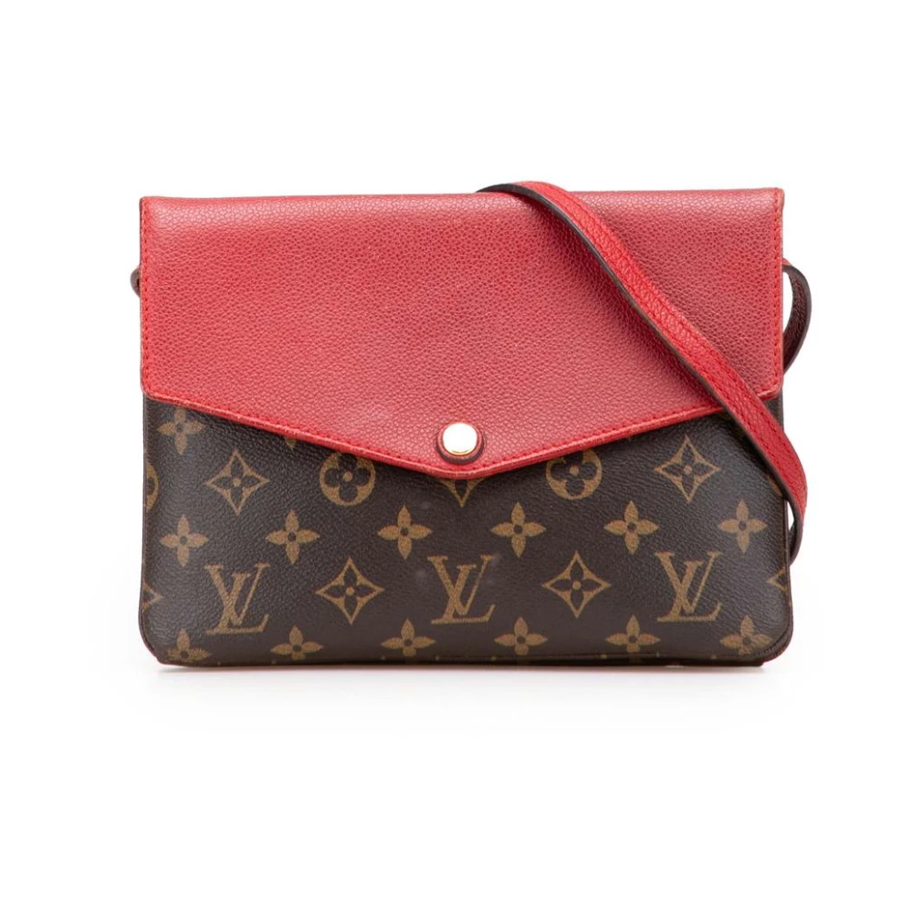Louis Vuitton Vintage Women's Brown Pre-Owned Convertible Leather Crossbody Bag With Snap Closure