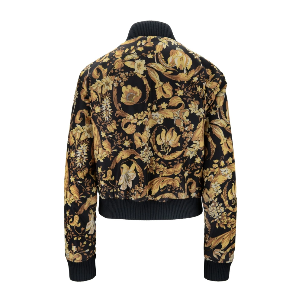 Versace Omkeerbare Jas met Ritssluiting en Hoge Kraag Multicolor Dames