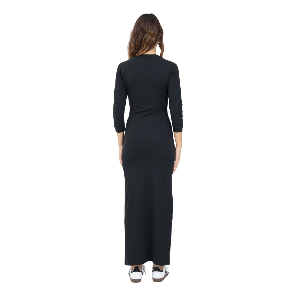 adidas Originals Zwarte Lange Jurk Leo Stijl Black Dames