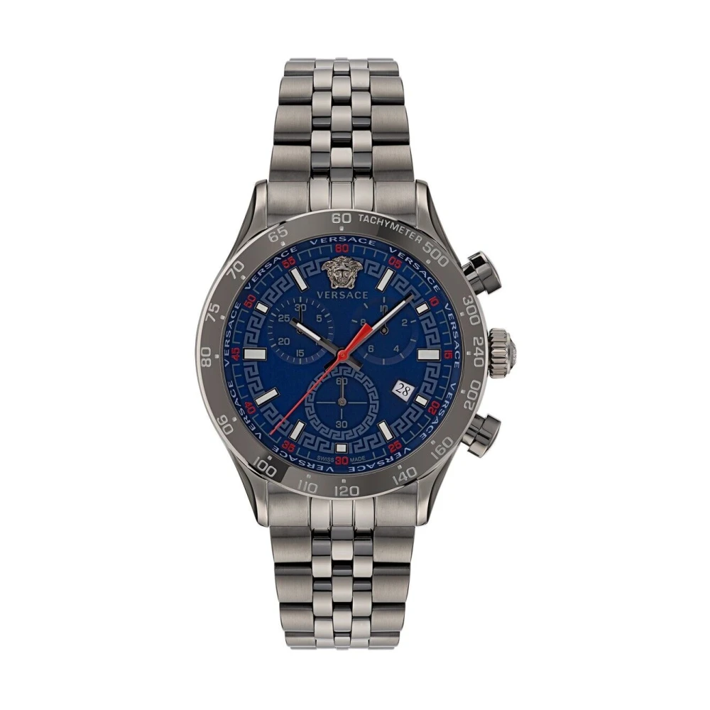 Versace Men's Grey/Blue Chronograph Hellenyium Chrono Watch