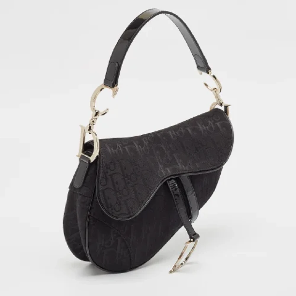 Dior Vintage Pre-owned Canvas handbags Black Dames