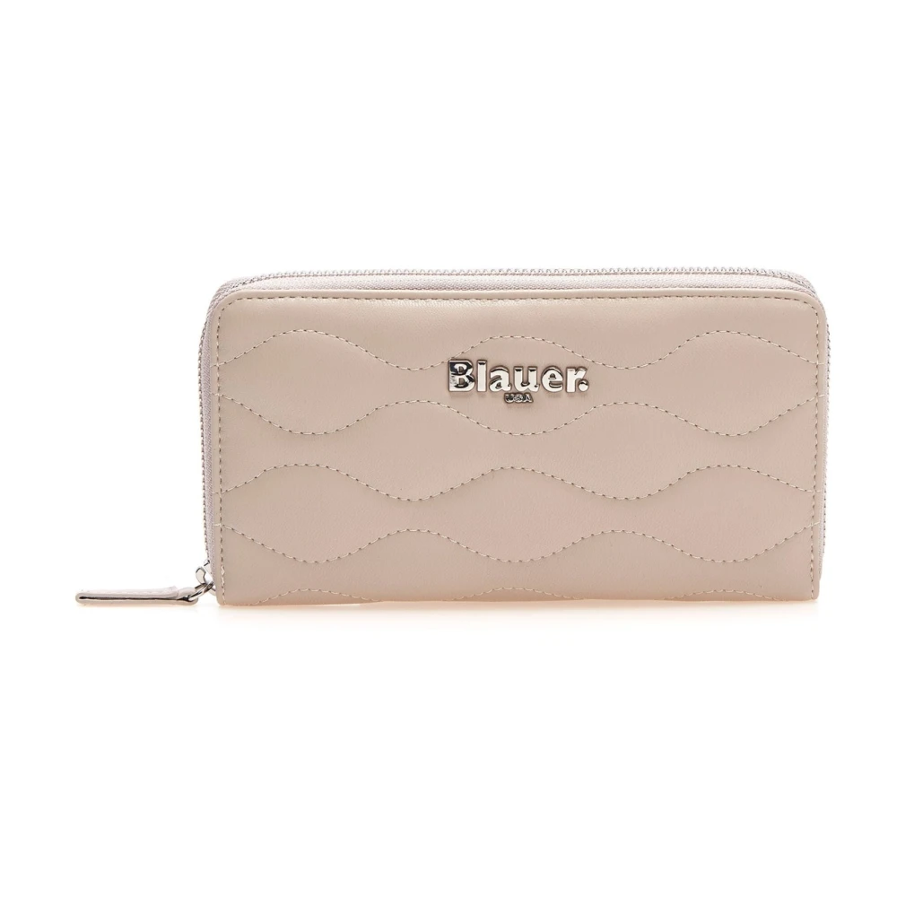 Blauer Women's Beige Quilted Zip Around Wallet