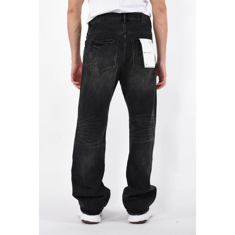 Purple Brand Baggy Jeans met knoopsluiting Black Heren
