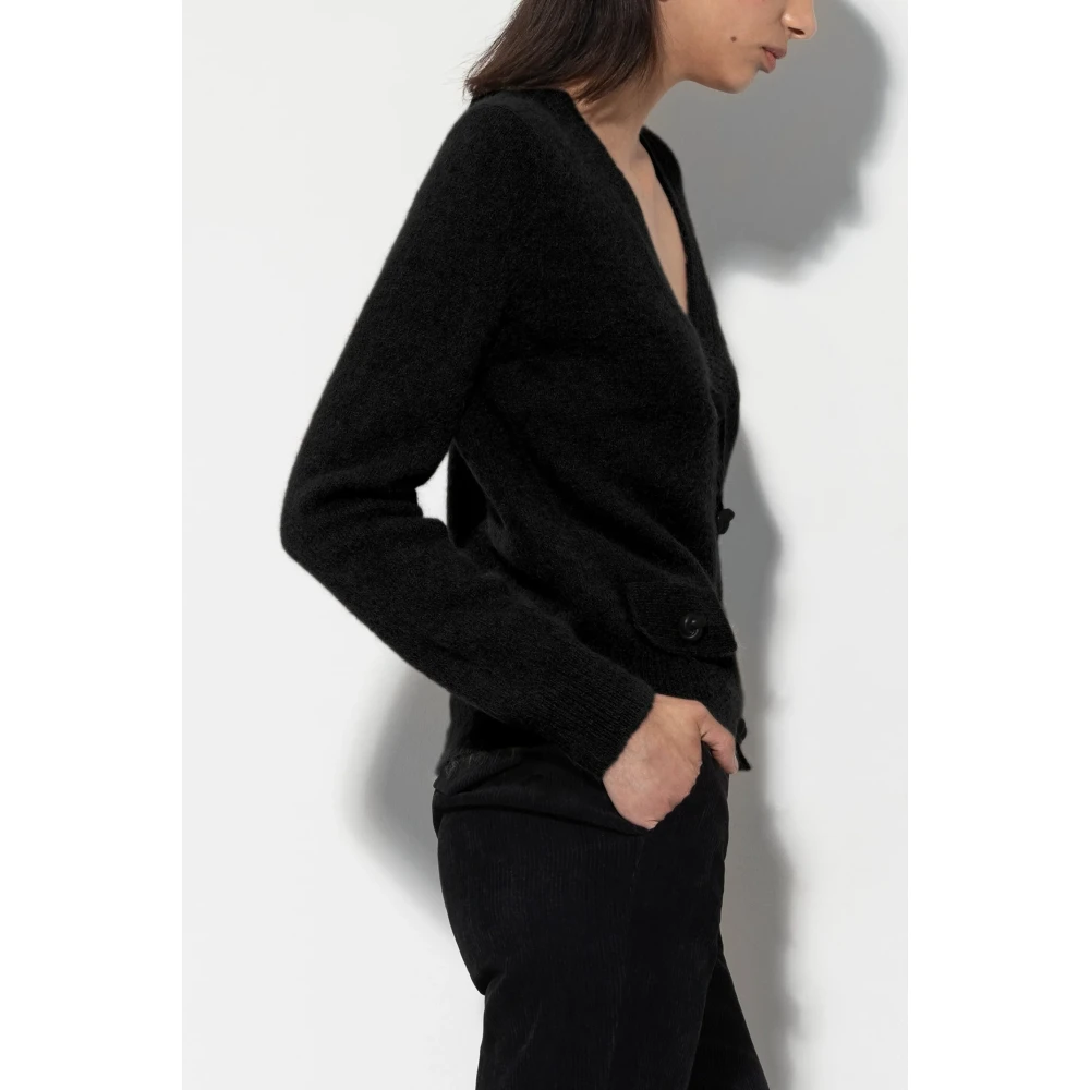 LUISA CERANO Zwarte Alpaca Wol Damesvest Blue Dames