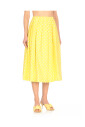 jupe-en-coton-jaune-a-pois