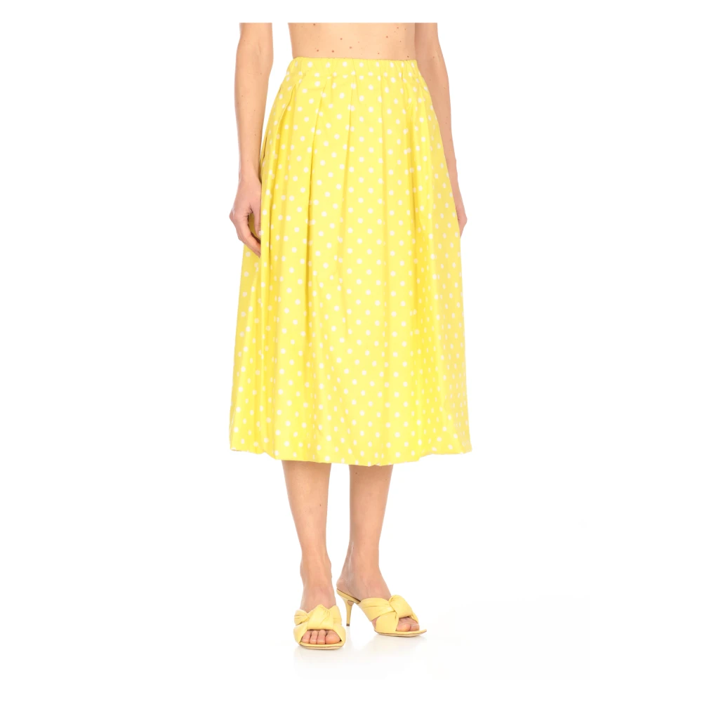 Fabiana Filippi Gele Katoenen Rok met Polkadots Yellow Dames