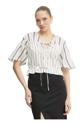 Blus med slipsdetalj