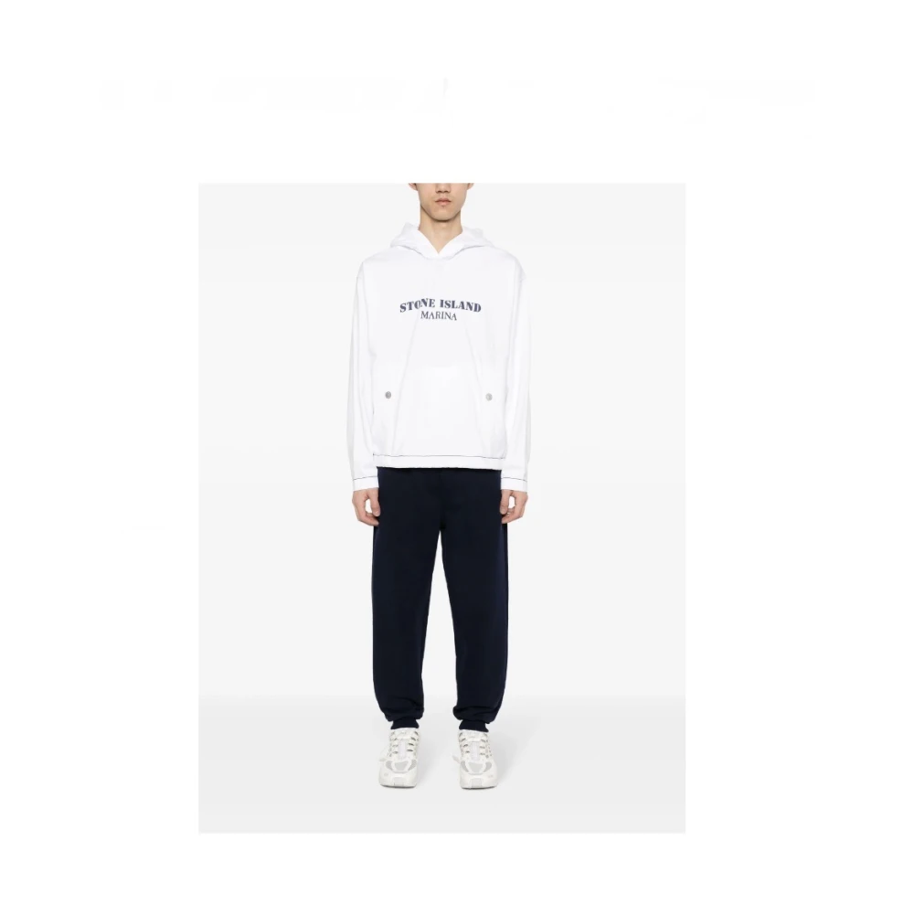 Stone Island Marina 'Old' Behandeling Hoodie Wit White Heren