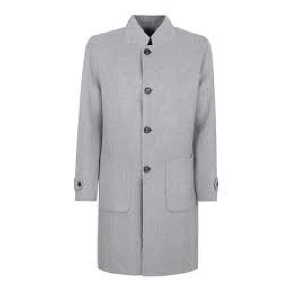 Eleventy Grå Single-Breasted Coat