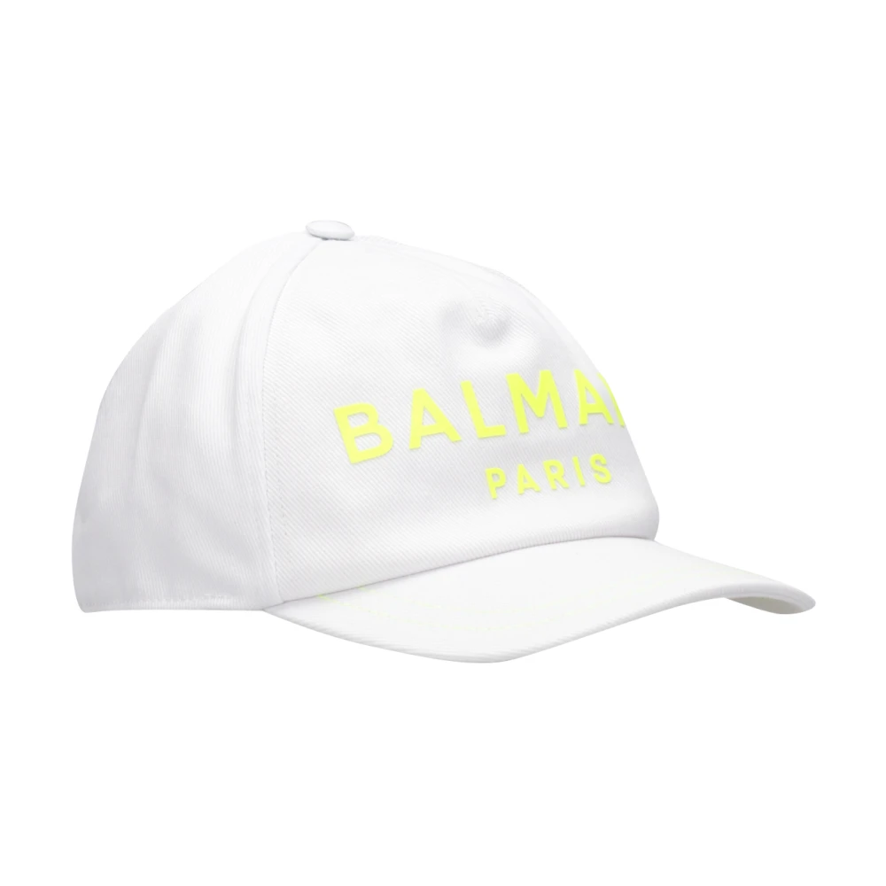 Balmain Baseball Katoenen Pet met Logo White Dames