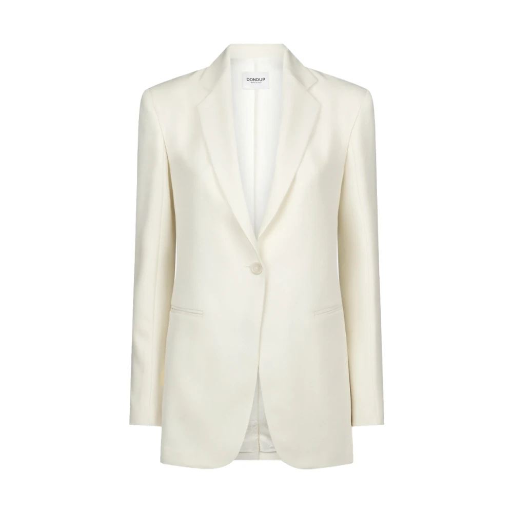 Dondup Women's White Blazers, S, Regular-Fit Single-Breasted Blazer