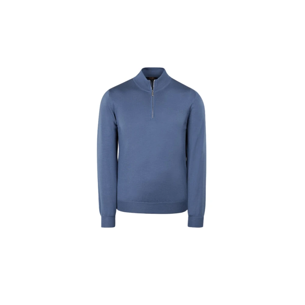 Moorer Men's Blue Turtlenecks, S, Terni-J18
