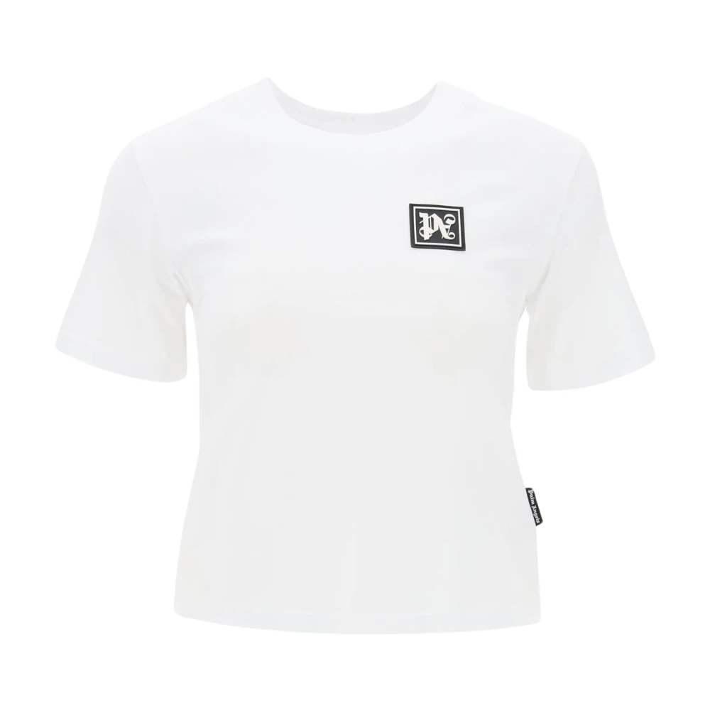 Palm Angels Ski Club T-Shirt met Monogram Patch White Dames