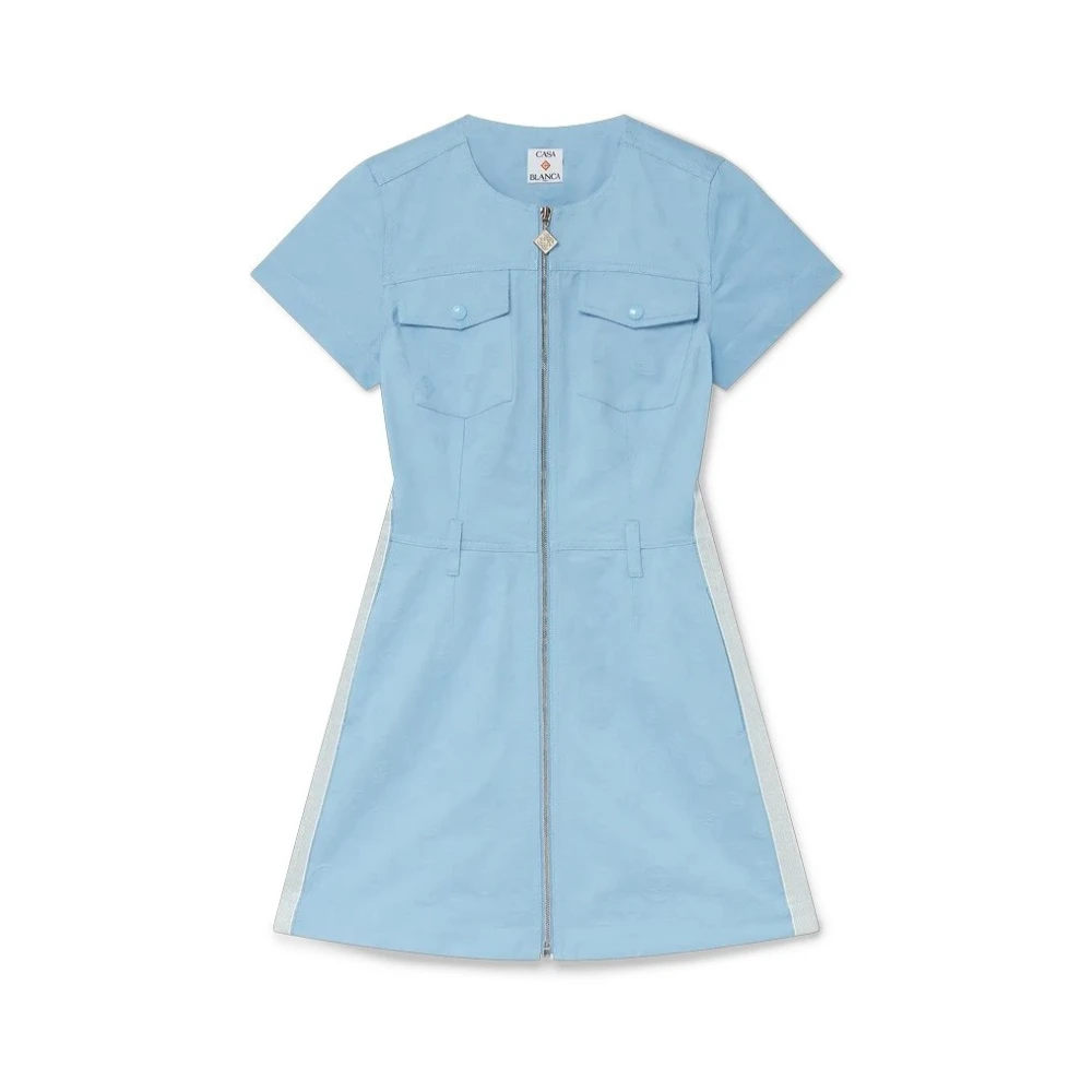 Casablanca Women's Blue Monogram Dress - Shirt Dresses - M - Dresses