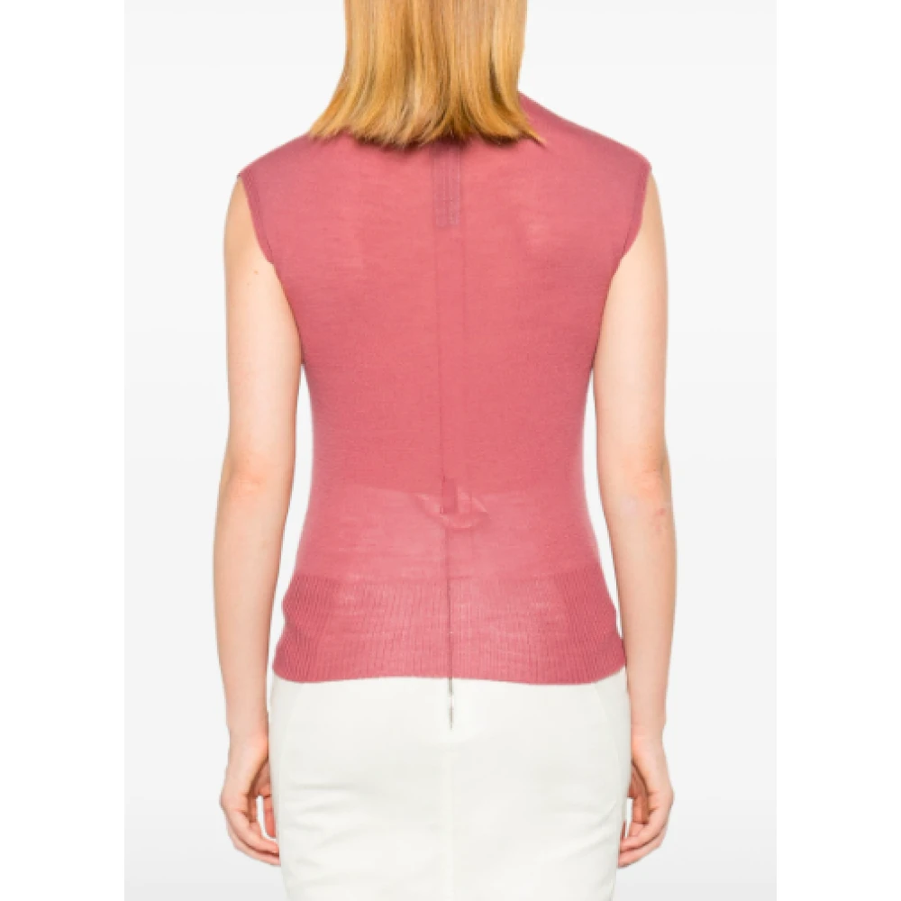 Rick Owens Turtle Neck Top Thulian Stijl Pink Dames