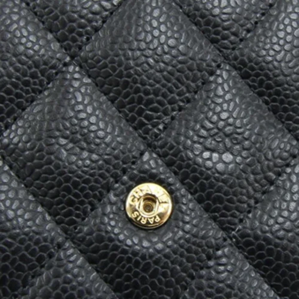 Chanel Vintage Pre-owned Leather wallets Black Dames