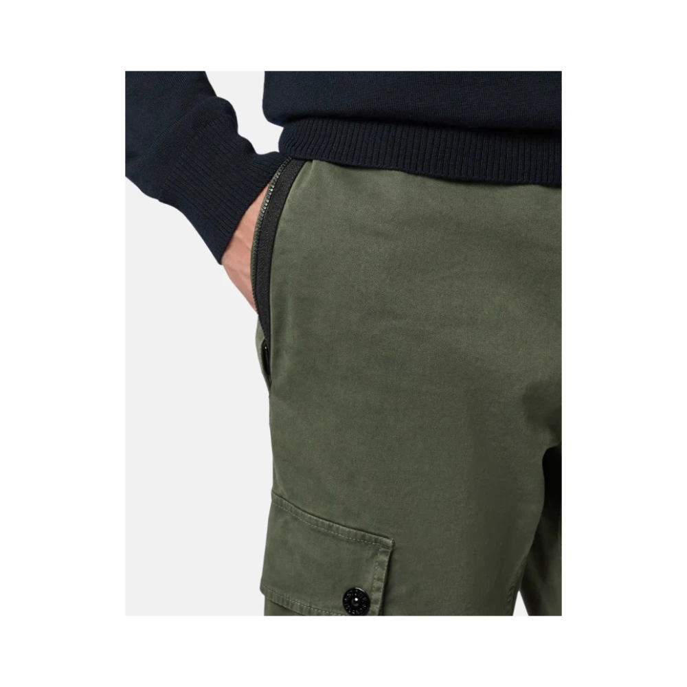 Stone Island Groene Slim Fit Cargo Broek Green Heren