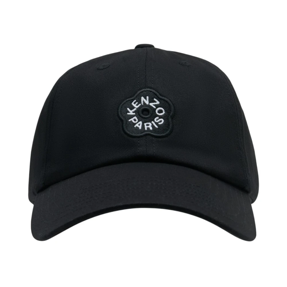 Kenzo Women's Black Hats & Caps, One Size, Embroidered Flower Cotton Cap