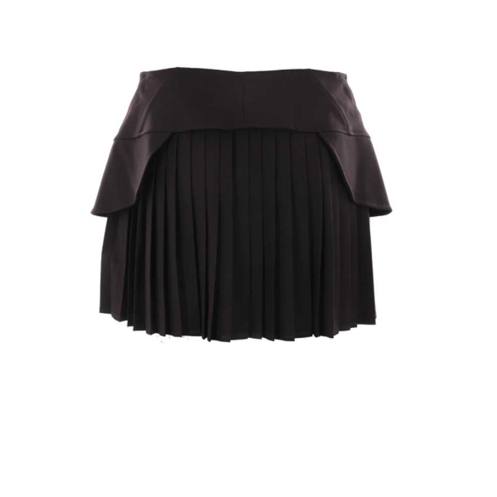 Andrea Adamo Zwarte Geplooide Jersey Rok met Taille-inzet Black Dames