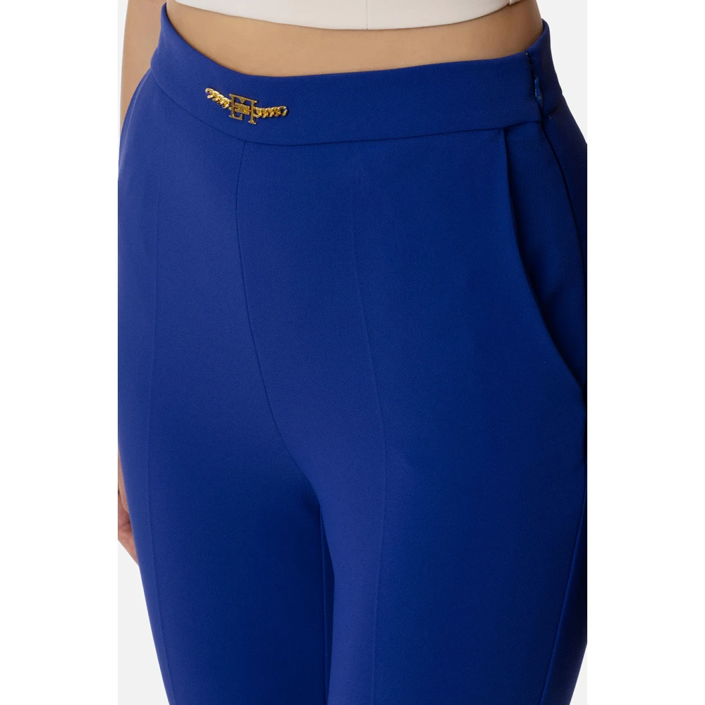 Elisabetta Franchi Blauwe Broek Damesmode Ss24 Blue Dames