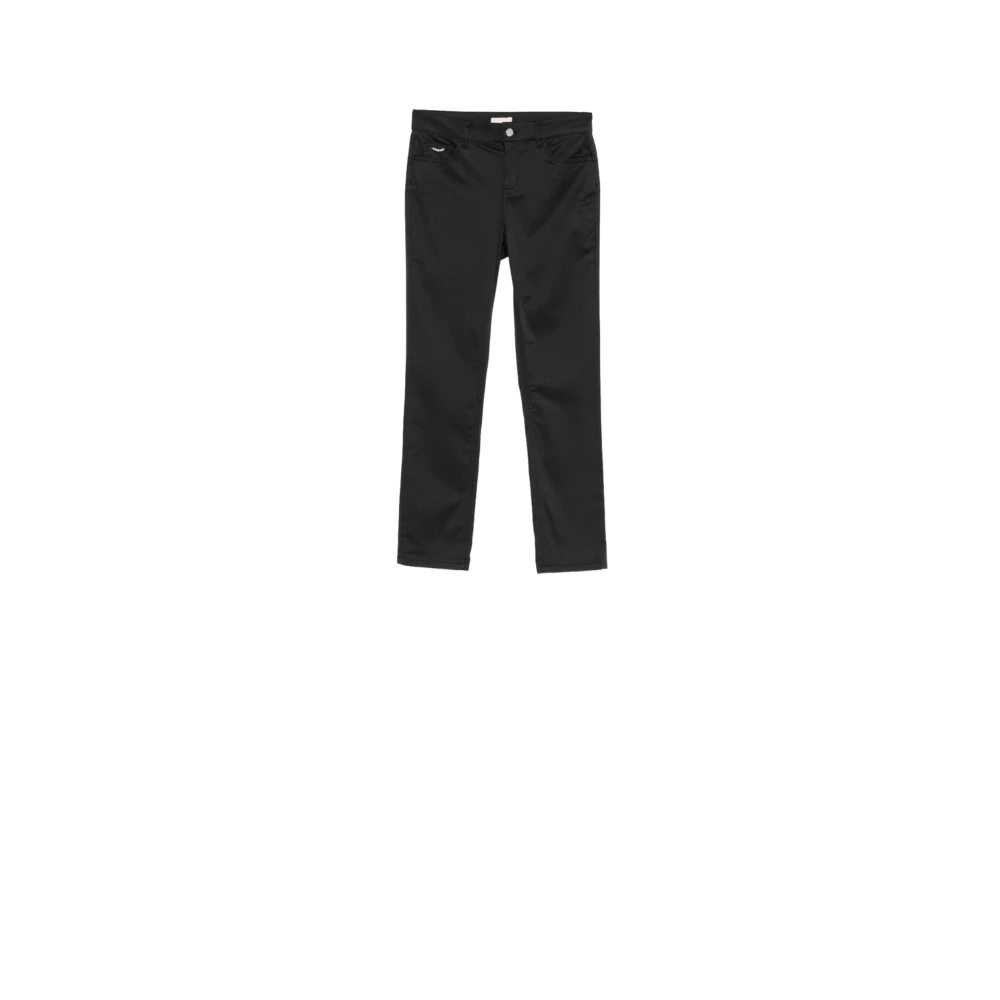 Liu Jo Donna Nero - Pantaloni Slim-Fit Con Logo - Trousers - W29
