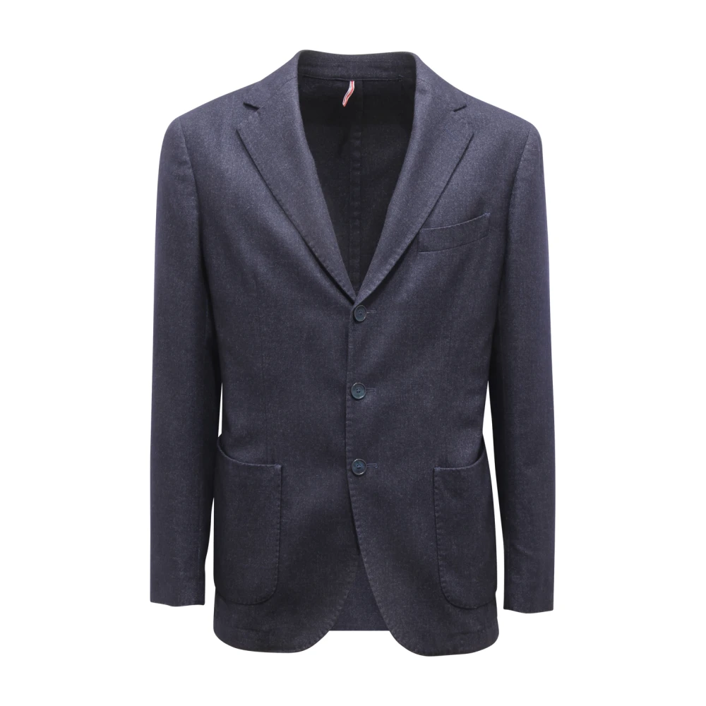 Santaniello Men's Blue Wool Blend Jacket - Blazers - M - Jackets