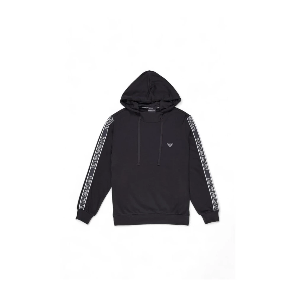 Emporio Armani Capuchonkatoenmix sweatshirt Black Heren