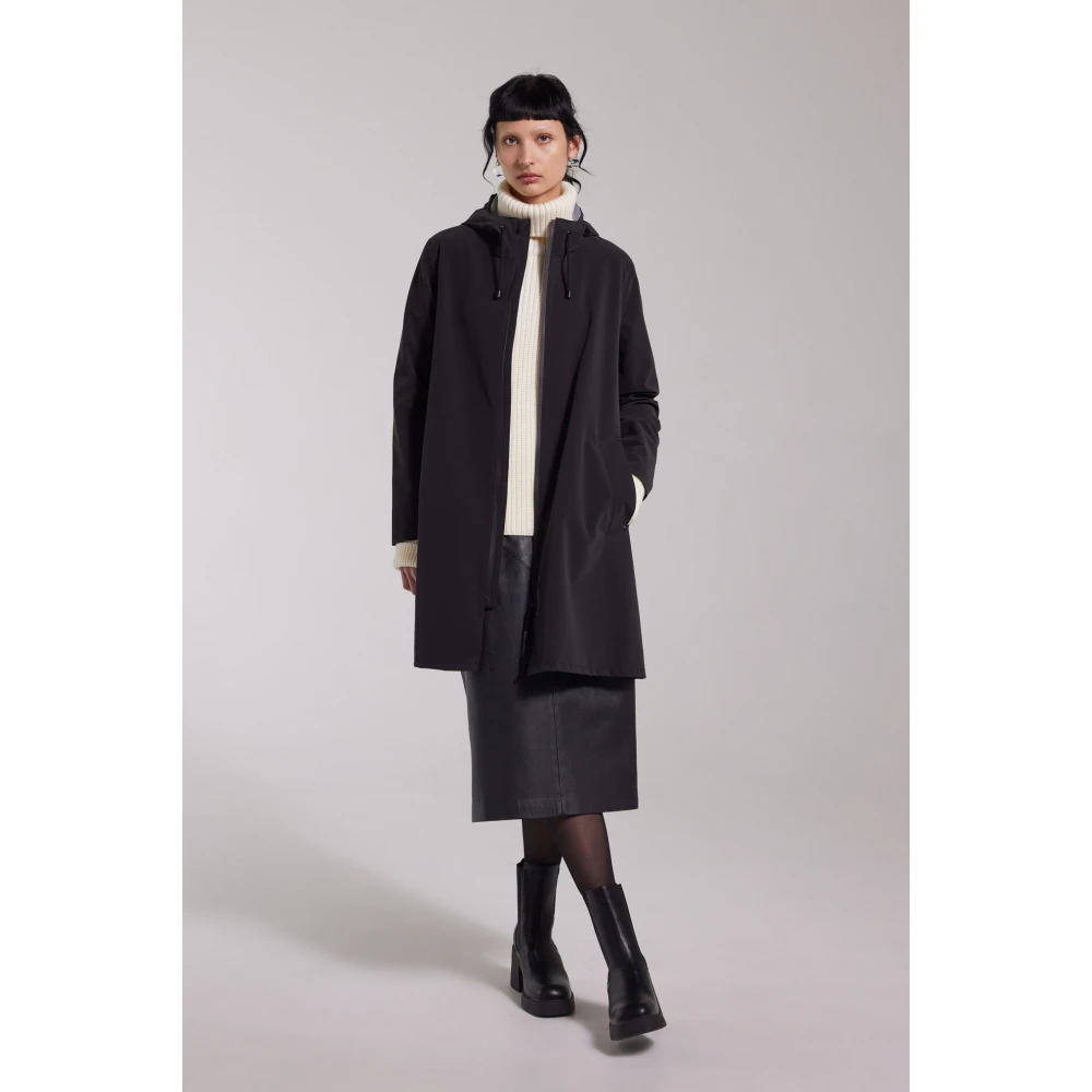 Stutterheim Lichtgewicht Matte Rits Regenjas Black Dames