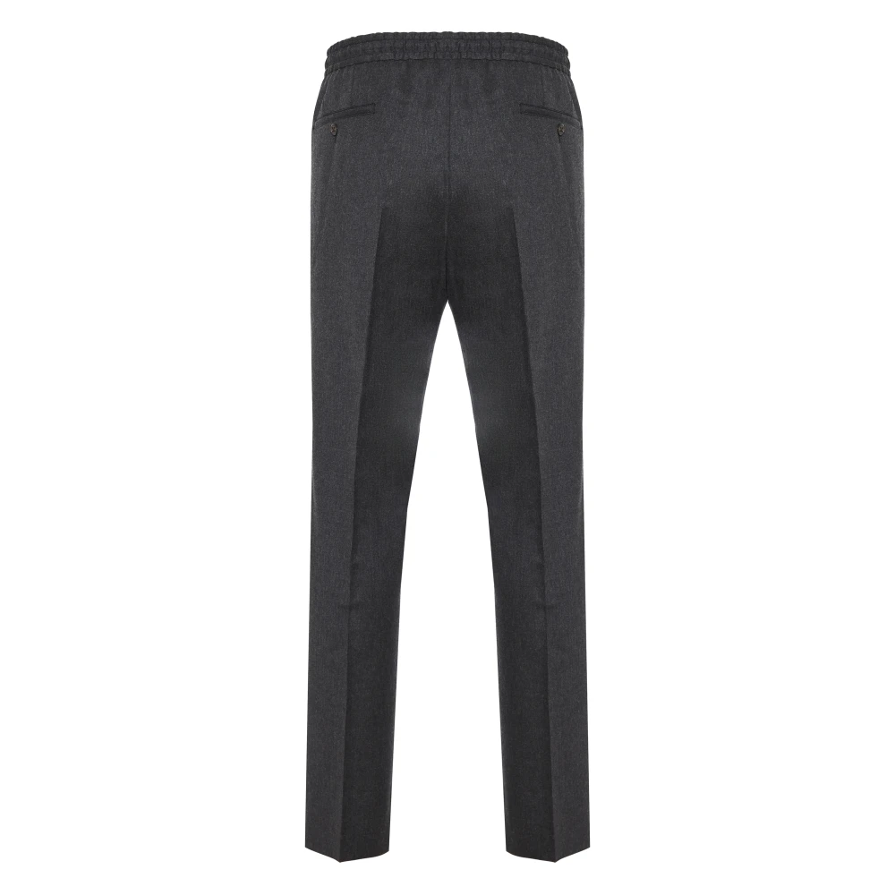 Corneliani Luxe Flanel Trekkoord Broek Gray Heren