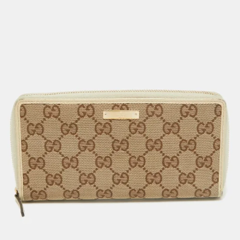Gucci Vintage Pre-owned Canvas wallets Beige Dames