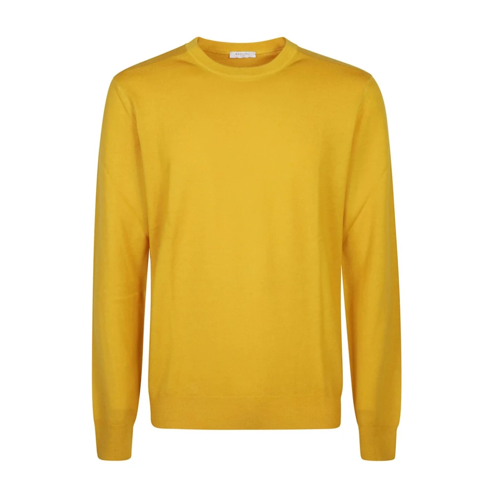 Boglioli Elegante Zwarte Sweater Aw24 Yellow Heren