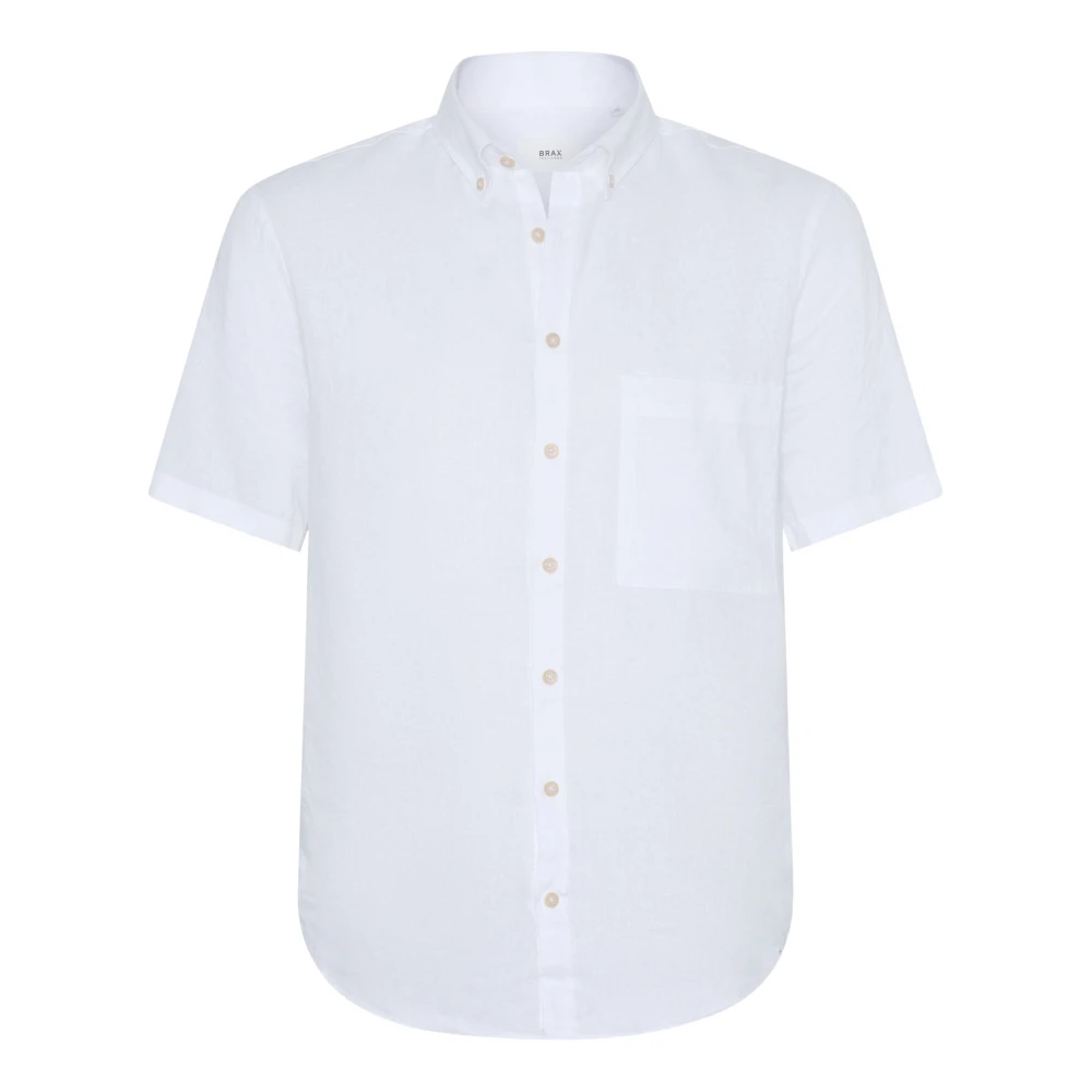BRAX Heren Linnen Overhemd Style DAN White Heren