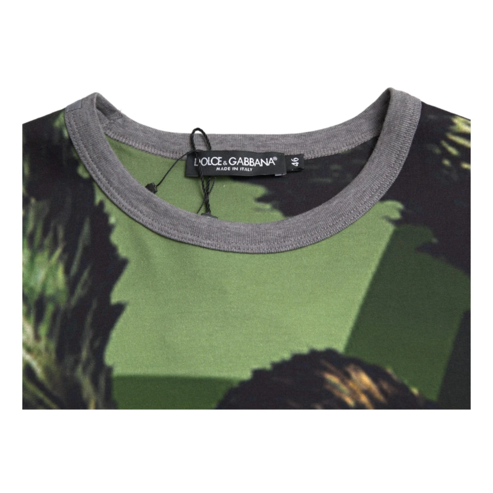 Dolce & Gabbana Groen Dierenprint T-shirt Green Dames
