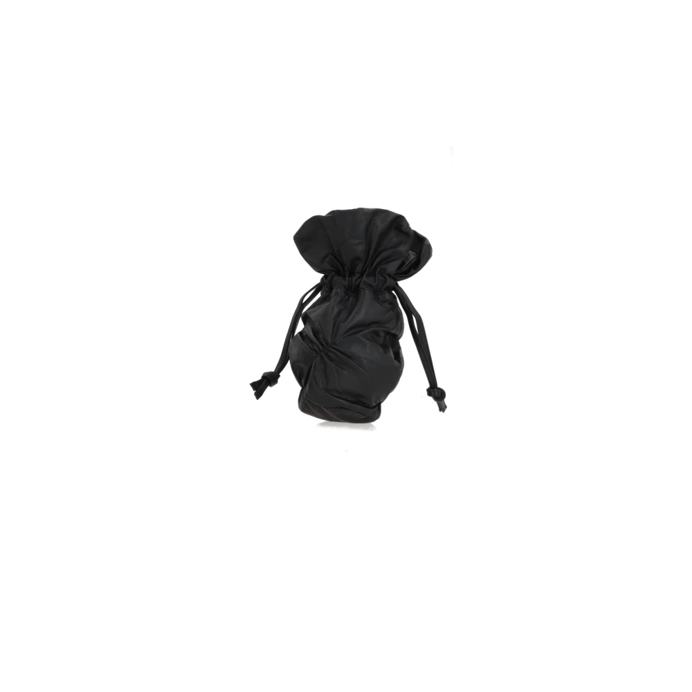 Yohji Yamamoto Zwarte leren crossbody tas met rutenium hardware Black Dames