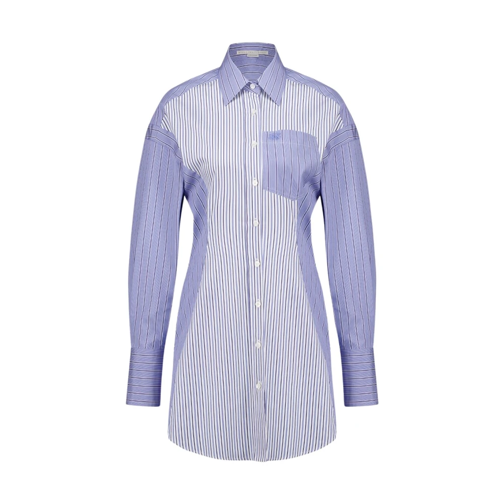 Stella Mccartney Women's Blue Clear Dress With Pointed Collar - Shirts - Xs - Blouses & Shirts